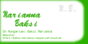 marianna baksi business card